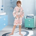 thumbnail image 5 of FORMRS Niños Bathrobe Unisex Hooded Robe Soft Plush Pajamas Sleepwear, Size 10-12T, Pink Christmas Snowman, 5 of 7