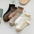 thumbnail image 2 of Calcetines de mujer de primavera y verano blancos con mocasines calcetines cortos estilo japonés zapatos pequeños de cuero calcetines de pelo negro, 2 of 6