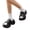 black, variant on Women’s Platform Wedge Slide Sandals Height Boosting Thick Sole Casual Summer Slippers