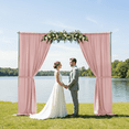 thumbnail image 4 of 2 pcs 10 feet x 10 feet Polyester Backdrop Drapes Curtains Panels with Rod Pockets - Wedding Party Home Window Decorations - BLUSH PINK, 4 of 19