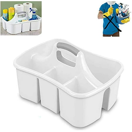 XL Bath Kitchen Divided Compartment Caddy Storage Sink Organizer Janitors Bucket Soap Cleaning Brush Sponge Bottle Holder Shower Basket Supplies Cabinet Container - 17 3/4" L x 13 1/4" W x 8" H