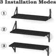 thumbnail image 4 of Floating Shelves  Set of 4  Black Wall Mounted Display Ledge  Storage Rack for Living Room  Bathroom  Kitchen and Bedroo, 4 of 6