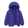 thumbnail image 3 of LNZGNM Kid Winter Coat 7-8Y Down Cozy Light Weight Jackets Casual Warm Puffy Outerwear Hooded Zip Up Long Sleeved Clothes for School, Navy, 7-8Y, 3 of 3