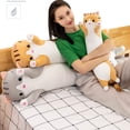 thumbnail image 2 of Almohada corporal larga de felpa Oeonuas Cute Cat, 90 cm, naranja, para niños, 2 of 8