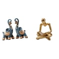 thumbnail image 1 of Figura de elefante,Figuras de elefantes,estatuas,adornos de animales,Escultura coleccionable para dormitorio,decoración del hogar,regalo.,Figura de pensador abstracto,Estatua de pensador, 1 of 8