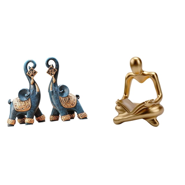 Figura de elefante,Figuras de elefantes,estatuas,adornos de animales,Escultura coleccionable para dormitorio,decoración del hogar,regalo.,Figura de pensador abstracto,Estatua de pensador