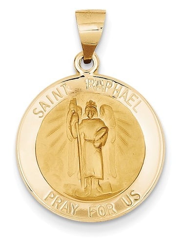 Core Gold 14k Polished and Satin St George Medal Pendant