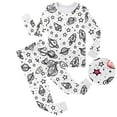 thumbnail image 2 of Icvfdpl Pyjamas pour Filles, Col Rond, Manches Longues, Hauts, Pantalons, Pyjama Peint à la Main, Vêtements de Nuit, Vêtements de Détente, Pjs Blancs 2-3 Ans, 2 of 5