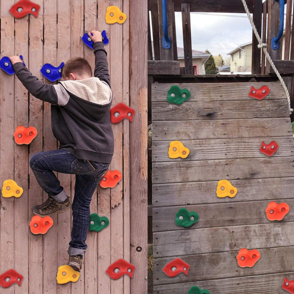 Rock Wall Grips for Backyard Playset with 2 Blue Handles and Mounting Hardware 20 Oversize Rock Climbing Holds for Kids 2021 New Elephant Shape Rock Climber for Indoor Outdoor Playground Rockwall 