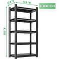 thumbnail image 3 of 4-Tier Storage Shelves, Kitchen Shelving Unit Freestanding, Quick DIY Setup, Black, Suitable for Kitchen Bedroom Living Room Bathroom, Reinforced Welds (31.4" W x 13.7" D x 44" H), 3 of 9