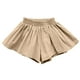 thumbnail image 1 of Odeerbi 1-9 Años Niñas Verano Algodón Lino Pantalones Cortos Ruffle Wide Leg Pantalones Cortos Casual Transpirable Color Sólido Cute Leisure Shorts, 1 of 5