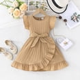 thumbnail image 2 of PEASKJP Girl Dresses Girls Casual Dress Kids Flutter Sleeve Holiday Dress,Size 3-4 Years, 2 of 4