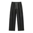 thumbnail image 1 of Pantalones largos de verano de seda helada para hombre, pantalones finos de pierna ancha, pantalones casuales de color liso, pantalones holgados de tubo recto para hombre, pantalones de hombre, 1 of 4