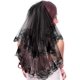 thumbnail image 2 of Velo de novia negro de dos capas de encaje para mujer, velo ligero que combina con todo con peine, accesorios para el cabello, 2 of 5