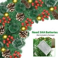thumbnail image 6 of Christmas Garland Decorations, 9FT Christmas Garland with Lights Pre-lit Artificial Garland for Stair Decoration with Pinecones, Spruce, Berry Clusters for Indoor Fireplace, Railings Outdoor Decor, 6 of 12