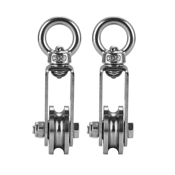 2 poleas de 30 mm con rodamiento tipo U, polea de cable de acero inoxidable 304, rodillo for sistema de poleas, carga de gimnasio