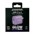 thumbnail image 3 of Liquipel Powertek Glow in the Dark 20W Combo Wall Charger - Purple, 3 of 7