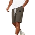 thumbnail image 3 of Bbyeadc Shorts Men Waffle Knit Drawstring Shorts Straight Leg Solid Color Lightweight Bottoms for Beach Vacation with Pocket,Brown (XX-Large), 3 of 5