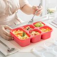 thumbnail image 4 of Bento 4Pcs Stockant Réutilisable Durable 5 Grilles Conception Étudiants Portable Lunch Conteneur, 4 of 5