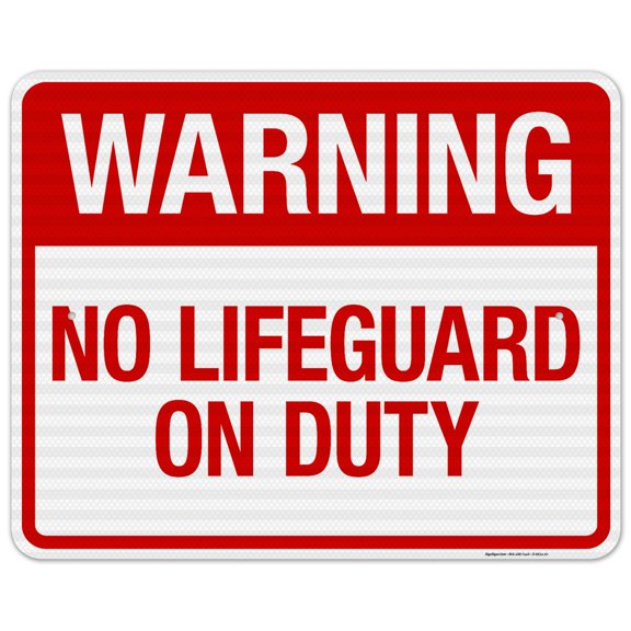 No Lifeguard On Duty Sign, Pool Sign, (SI-6654)