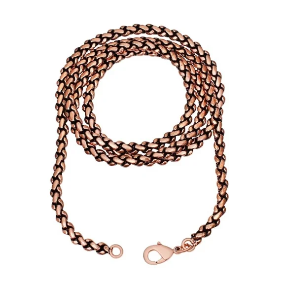 100% Solid Pure Copper Rope Chain Designer Link Chain Necklace Jewelry Size 24 inch