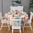 thumbnail image 2 of Pioneer Flower Floral Print Pattern Round Tablecloth 60"x60",Wrinkle Wipeable Table Cloth for Kitchen Dining Room Picnic Patio Party, 2 of 6