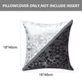 thumbnail image 4 of PiccoCasa 18"x18" Floral Print Throw Pillowcase for Sofa, Black&Silver, #2, 4 of 7