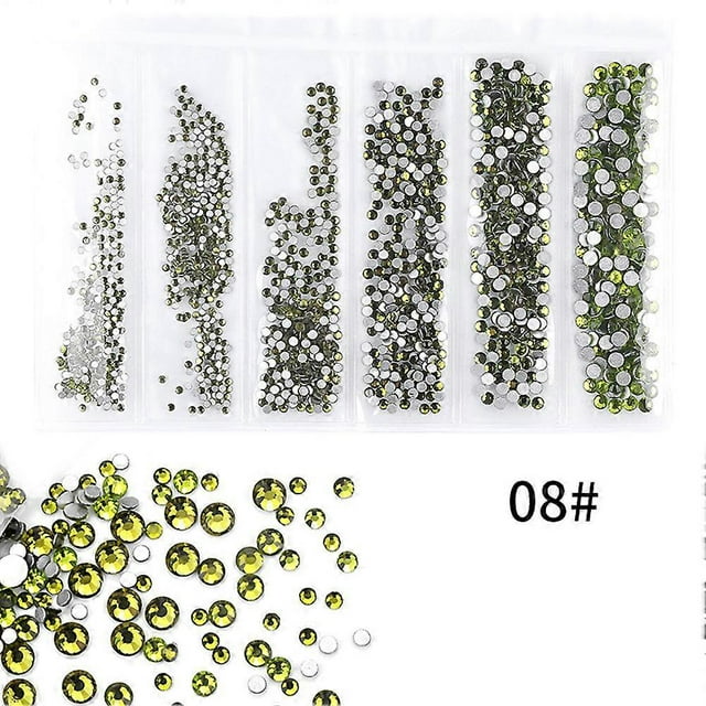 6 Grids Colorful Nail Art Rhinestones Multiple Color Decoration DIY Manicure Tools (08)