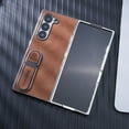 thumbnail image 3 of ELEHOLD Case for Samsung Galaxy Z Fold 7, Shockproof Leather Phone Case with Built-in Stand, Raised Edge Camera Protection,Brown, 3 of 13
