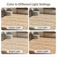 thumbnail image 7 of ODIKA 4'x6' Beige Brown Abstract Geometric Washable Area Rug Contemporary Minimalist Vertical Stripe Design for Dorm Room, Small Living Stain Resistant Low Profile, Easy Care, 7 of 7