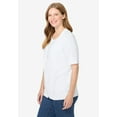 thumbnail image 3 of Woman Within Plus Size Lightweight Short Sleeve V-Neck Cardigan Sweater, 3 of 6