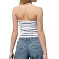thumbnail image 2 of Biekopu Women Summer Tube Tops, Basic Strapless Solid Color Stretchy Bandeau Crop Tops,Casual Street Wear,S/M/L, 2 of 4