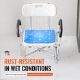thumbnail image 4 of VEVOR Shower Chair Seat with Padded Arms and Back, Shower Stool with Reinforced CrossBar, Adjustable Height Bench Bath Chair for Elderly Disabled, Shower Chair for Inside Shower Bathtub, 400 lbs, 4 of 9
