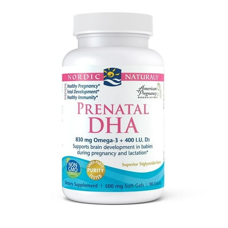 Naturals Prenatal DHA - Supports Brain Development in Babies During Pregnancy and Lactation, Unflavored, 90 Soft Gels, Each serving contains.., By Nordic from (Best Dha Supplement During Pregnancy)