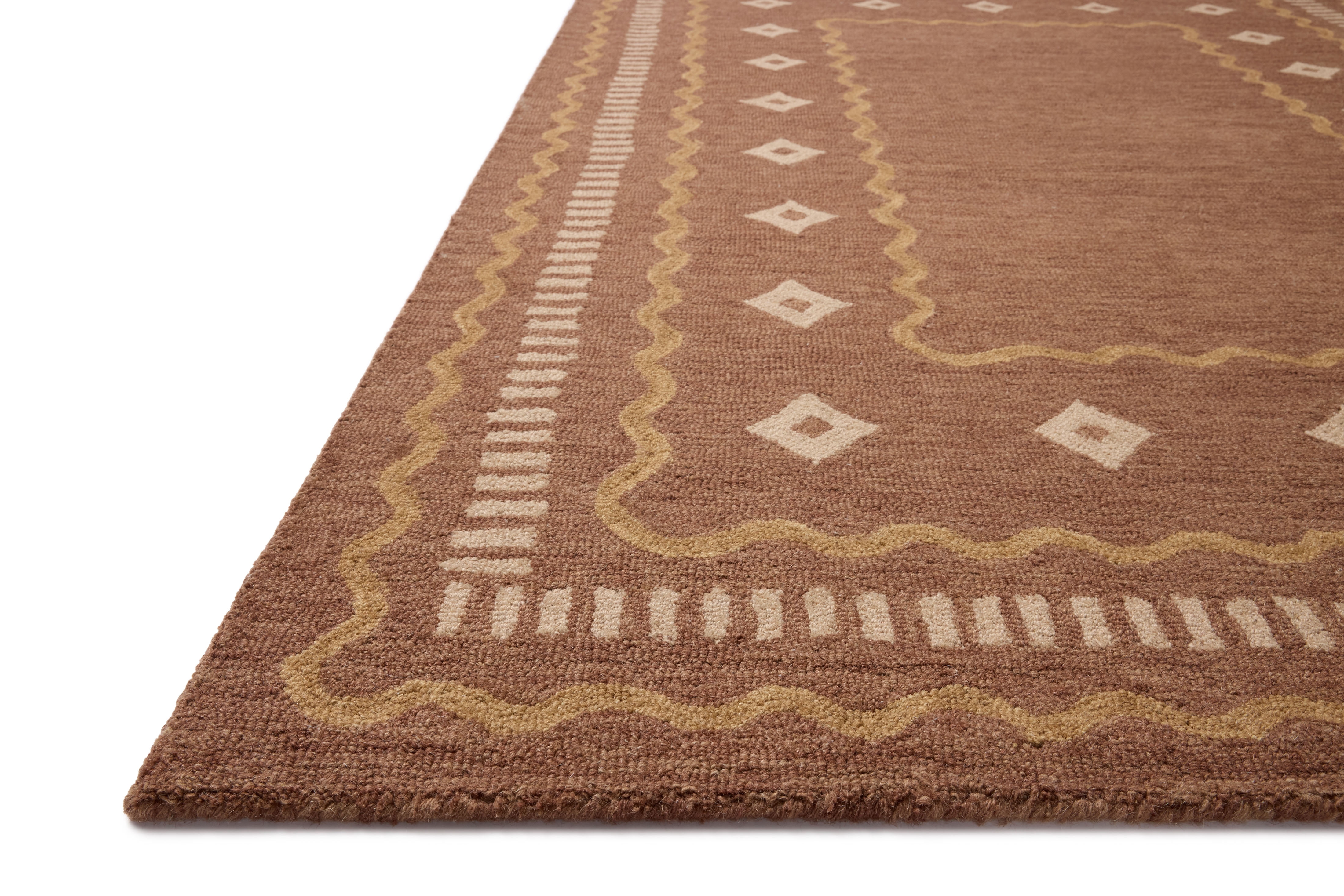 Chris Loves Julia x Loloi Alfie Clay / Spice 18" x 18" Sample Rug