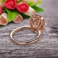 thumbnail image 2 of 1.75 Carat 8x6mm Oval Cut Morganite Engagement Ring Wedding Ring Anniversary Gift On 10k Rose Gold Filigree Retro Vintage Floral Set, 2 of 5