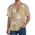 thumbnail image 2 of Picia Egg and Avocado Men's Linen Shirts Short Sleeve Cuban Beach Shirts Casual Shirts Button Down Shirt for Men Beach Summer Wedding Shirt-4X-Large, 2 of 7