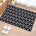 thumbnail image 2 of Minimalist Art Bathroom Rug Washable 2x3 Entryway Rug Non Slip Boho Abstract Floral Lattice Black Front Door Mat Low Pile Indoor Doormat Throw Floor Carpet for Kitchen Bedroom Entrance, 2 of 9