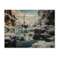 thumbnail image 3 of Designart "Frozen Symphony in Grey and White Waterfall III" Landscapes Print on Natural Pine Wood, 3 of 5