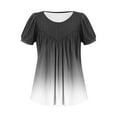 thumbnail image 6 of Xixinqiwan Womens Plus Size Summer Tops,Womens Plus Size Tops Short Sleeve Tunics Cute Pleated Babydoll Shirts Summer Casual V Neck Boho Blouses Black L, 6 of 7