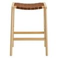 thumbnail image 5 of Modway Saoirse 26" Leather & Wood Counter Stool in Brown/Natural (Set of 2), 5 of 10