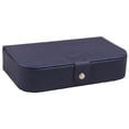 thumbnail image 3 of Estuche de almacenamiento de joyas de cuero sintético, caja de viaje para pulseras, anillos y brazaletes. Azul, 3 of 9