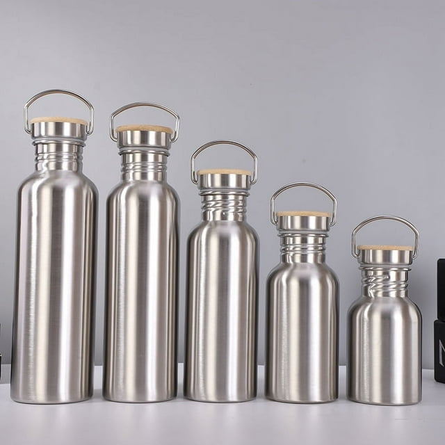 Bouteille d'Eau Portable en Acier Inoxydable avec Poignée 2000ml/1000ml/500ml Flasques de Sport Voyage Cyclisme Randonnée Camping Vélo