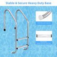 thumbnail image 4 of Pool Ladder for Above Ground, 304 Stainless Steel Swimming Pool Steps with Anti-Slip Handrails, 4 of 7