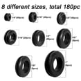 thumbnail image 2 of HUGFEGWE 180pc Rubber Grommet Assortment Kit Firewall Hole Plug Assortment in 8 Common Sizes Set Rubber Wire Grommets for Wire Plug and Cable CJB91-13162, 2 of 7