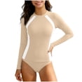 thumbnail image 2 of Xdegoge Rash Guard Swimsuit Girls Two Piece Long Sleeve Color Block Athletic Bathing Suits Full Coverage Swimming Wear Summer Holiday Beach outfits, 2 of 7