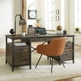 thumbnail image 6 of Sauder Steel River Executive Desk, Carbon Oak Finish, 6 of 16
