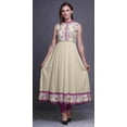 thumbnail image 2 of Bimba Kurti Indien Long Aquarelle Ivoire pour Femmes Tenue de Soirée Imprimée Sans Manches Anarkali Kurti Robe X-Small, 2 of 6