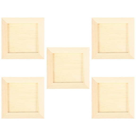 5Pcs Wooden Picture Frames for Children Colored Clay Frame Unfinished Photo Frames Set