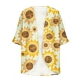 thumbnail image 4 of JURANMO Women's Oversized Chiffon Kimono Casual Hawaiian Cover Up Lightweight Cardigans Open Front Tops Floral Print 3/4 Sleeve Cardigan Multicolor XXXXXL on Sale Clearance 2025, 4 of 6